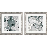 Framed 'Teal Spatter  2 Piece Framed Art Print Set' border=