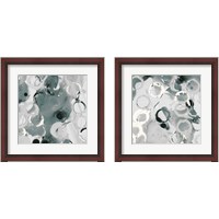 Framed 'Teal Spatter  2 Piece Framed Art Print Set' border=
