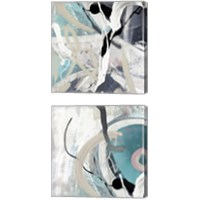 Framed 'Tangled Teal 2 Piece Canvas Print Set' border=