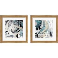 Framed 'Tangled Teal 2 Piece Framed Art Print Set' border=