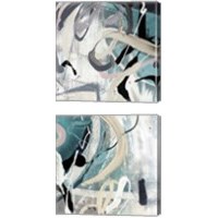 Framed 'Tangled Teal 2 Piece Canvas Print Set' border=