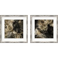 Framed 'Gold Marbled Abstract 2 Piece Framed Art Print Set' border=