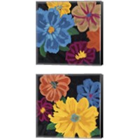 Framed 'Bright Flowers  2 Piece Canvas Print Set' border=