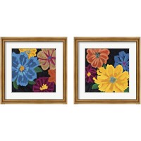 Framed 'Bright Flowers  2 Piece Framed Art Print Set' border=
