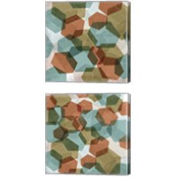 Framed 'Hexagons  2 Piece Canvas Print Set' border=