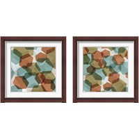 Framed 'Hexagons  2 Piece Framed Art Print Set' border=