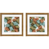 Framed 'Hexagons  2 Piece Framed Art Print Set' border=