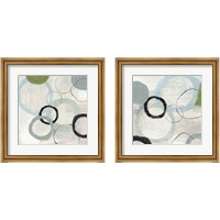 Framed 'Blue Circles 2 Piece Framed Art Print Set' border=