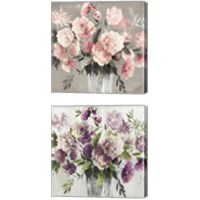 Framed 'Peach & Purple Bouquet 2 Piece Canvas Print Set' border=