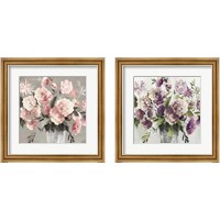 Framed Peach & Purple Bouquet 2 Piece Framed Art Print Set