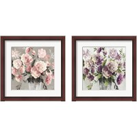 Framed Peach & Purple Bouquet 2 Piece Framed Art Print Set