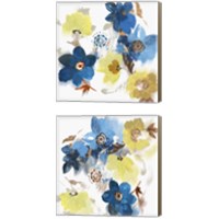 Framed 'Glitchy Floral 2 Piece Canvas Print Set' border=
