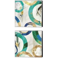 Framed Green Rings 2 Piece Canvas Print Set
