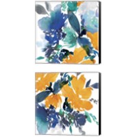 Framed Indigo Flower 2 Piece Canvas Print Set