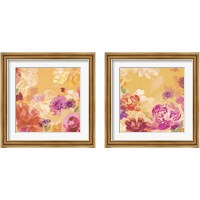 Framed 'Vintage Floral 2 Piece Framed Art Print Set' border=