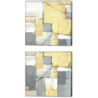 Framed 'Golden Abstract 2 Piece Canvas Print Set' border=