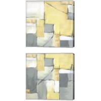 Framed Golden Abstract 2 Piece Canvas Print Set