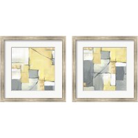 Framed Golden Abstract 2 Piece Framed Art Print Set