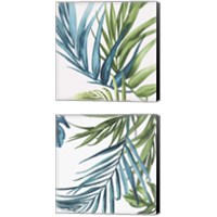 Framed 'Palm Leaves 2 Piece Canvas Print Set' border=