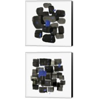 Framed 'Black Shapes 2 Piece Canvas Print Set' border=