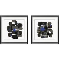 Framed 'Black Shapes 2 Piece Framed Art Print Set' border=
