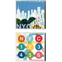 Framed New York City Life NYC 2 Piece Canvas Print Set