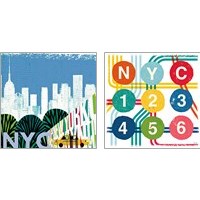 Framed 'New York City Life NYC 2 Piece Art Print Set' border=