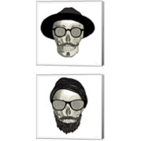 Framed 'Hipster Skull 2 Piece Canvas Print Set' border=