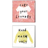 Framed 'Laundry Rules 2 Piece Canvas Print Set' border=