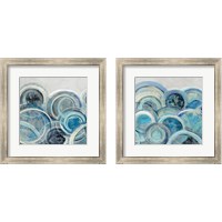 Framed 'Variation Blue Grey 2 Piece Framed Art Print Set' border=