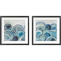 Framed 'Variation Blue Grey 2 Piece Framed Art Print Set' border=