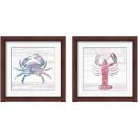 Framed 'Ocean Life 2 Piece Framed Art Print Set' border=