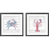 Framed 'Ocean Life 2 Piece Framed Art Print Set' border=