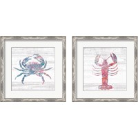 Framed 'Ocean Life 2 Piece Framed Art Print Set' border=