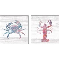 Framed 'Ocean Life 2 Piece Art Print Set' border=