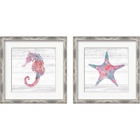 Framed 'Ocean Life 2 Piece Framed Art Print Set' border=