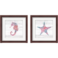 Framed 'Ocean Life 2 Piece Framed Art Print Set' border=