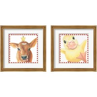 Framed 'Farm Friends 2 Piece Framed Art Print Set' border=