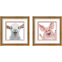 Framed 'Farm Friends 2 Piece Framed Art Print Set' border=
