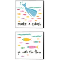 Framed 'Ocean Splash 2 Piece Canvas Print Set' border=