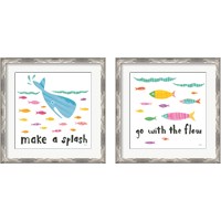 Framed 'Ocean Splash 2 Piece Framed Art Print Set' border=