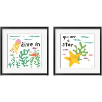 Framed 'Ocean Splash 2 Piece Framed Art Print Set' border=