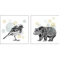 Framed 'Sketchbook Lodge Neutral 2 Piece Art Print Set' border=