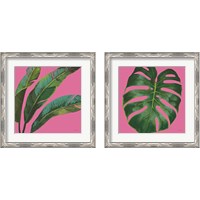 Framed 'Welcome to Paradise on Pink 2 Piece Framed Art Print Set' border=