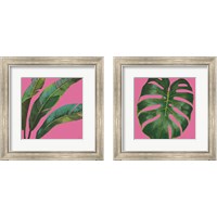 Framed 'Welcome to Paradise on Pink 2 Piece Framed Art Print Set' border=