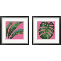 Framed 'Welcome to Paradise on Pink 2 Piece Framed Art Print Set' border=