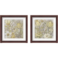 Framed 'Mix Floral 2 Piece Framed Art Print Set' border=