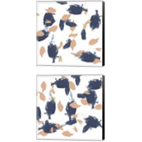 Framed 'Blueberry & Peach Strokes 2 Piece Canvas Print Set' border=
