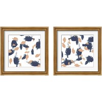 Framed Blueberry & Peach Strokes 2 Piece Framed Art Print Set
