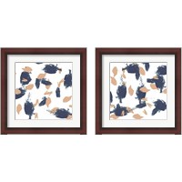 Framed 'Blueberry & Peach Strokes 2 Piece Framed Art Print Set' border=